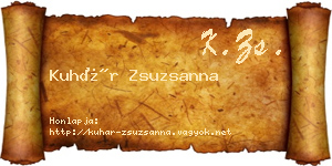 Kuhár Zsuzsanna névjegykártya