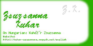 zsuzsanna kuhar business card
